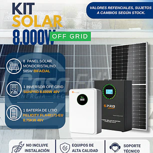 KIT DE ENERGIA SOLAR 8.000WH/DIA (MPPT) (LITIO)