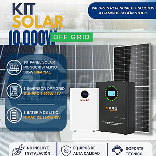 KIT DE ENERGIA SOLAR 10.000WH/DIA (MPPT) LITIO