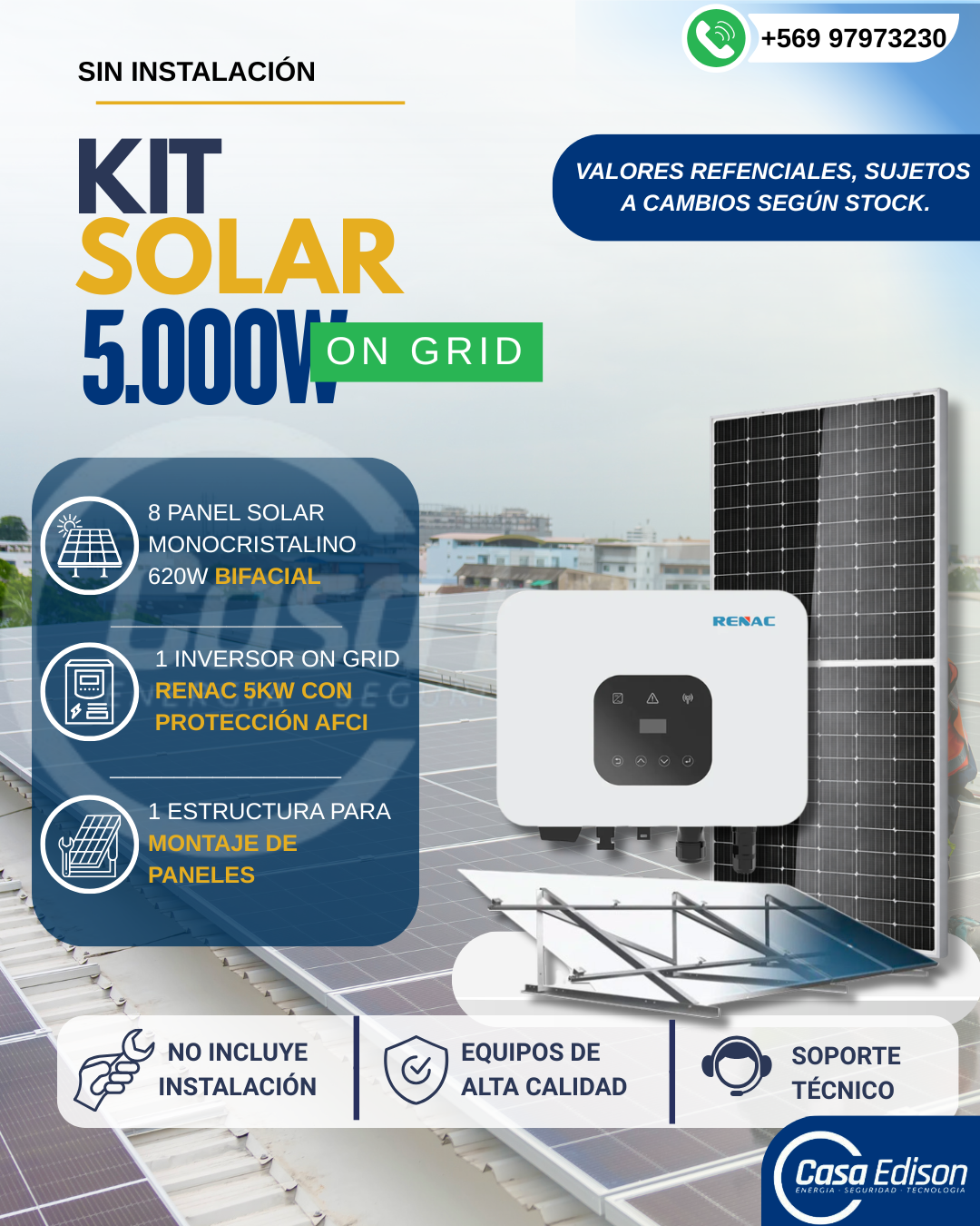 KIT DE ENERGIA SOLAR ON GRID 5KWP