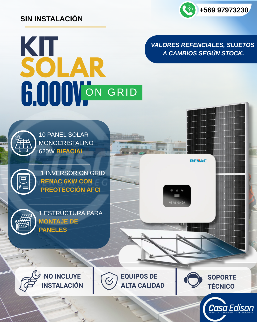 KIT DE ENERGIA SOLAR ON GRID 6KWP