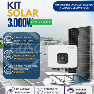 KIT DE ENERGIA SOLAR ON GRID 3KWP