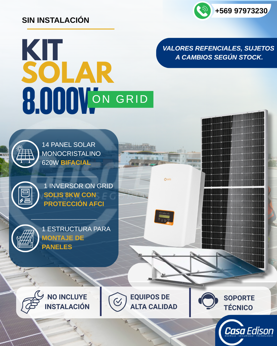 KIT DE ENERGIA SOLAR ON GRID 8KWP
