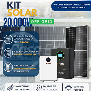 KIT DE ENERGIA SOLAR 20.000WH/DIA (MPPT) LITIO