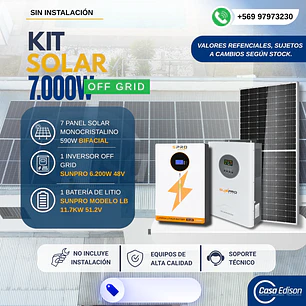 KIT DE ENERGIA SOLAR 7.000WH/DIA (MPPT) LITIO