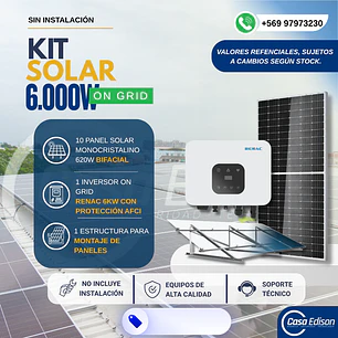 KIT DE ENERGIA SOLAR ON GRID 6KWP