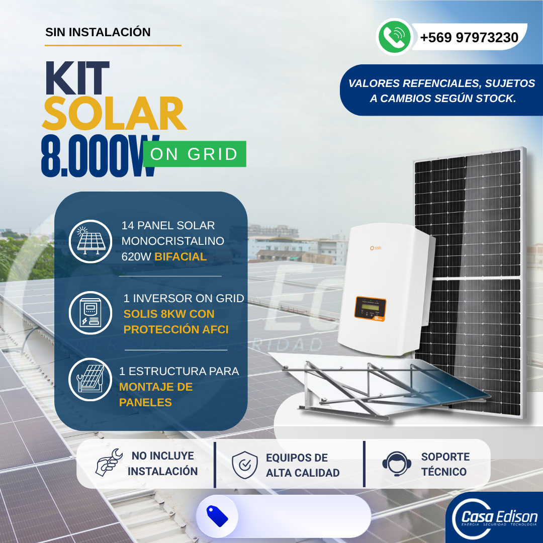 KIT DE ENERGIA SOLAR ON GRID 8KWP