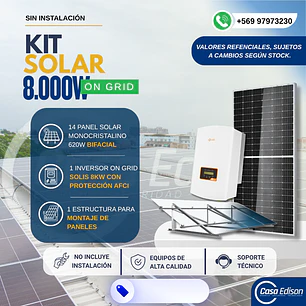 KIT DE ENERGIA SOLAR ON GRID 8KWP