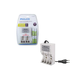 CARGADOR C/4 PILAS AAA 1200 MAH PRE-CARGADAS PHILCO