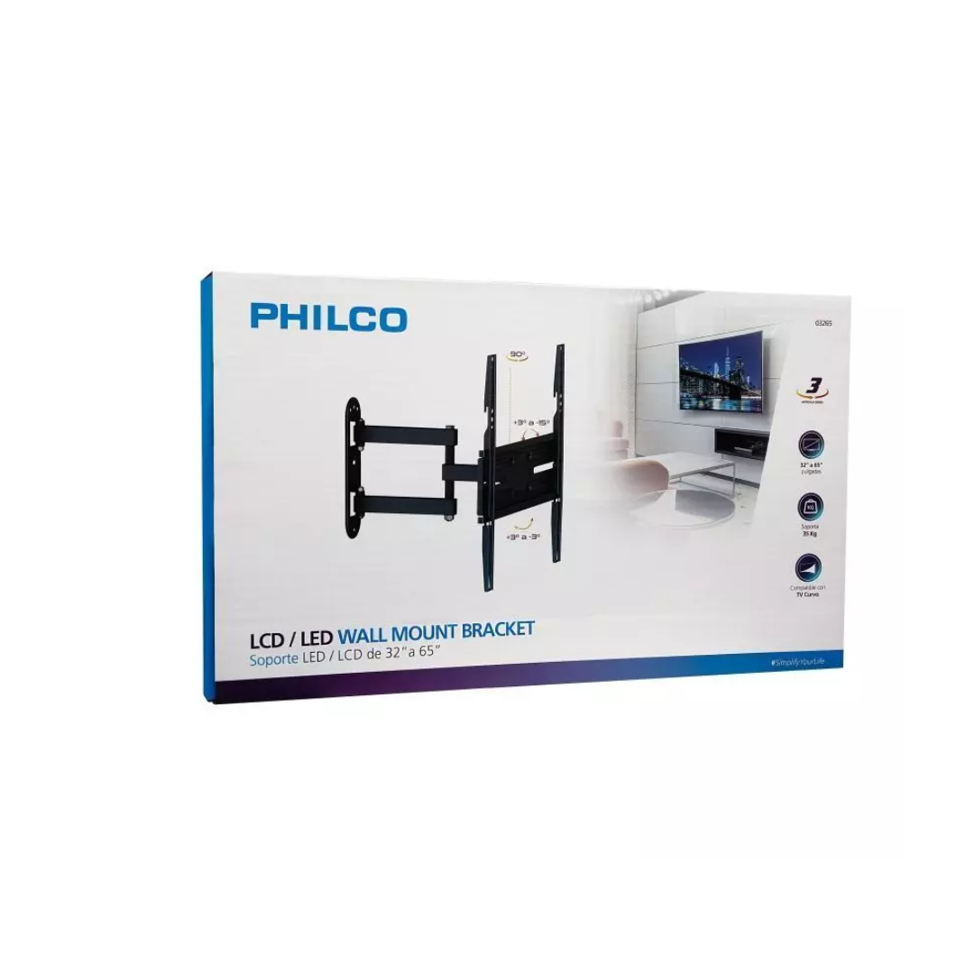 SOPORTE TV PARA 32 A 65 PULG CON 3 ARTICULACIONES MAX 35KG PHILCO
