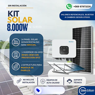KIT DE ENERGIA SOLAR ON GRID 8KWP