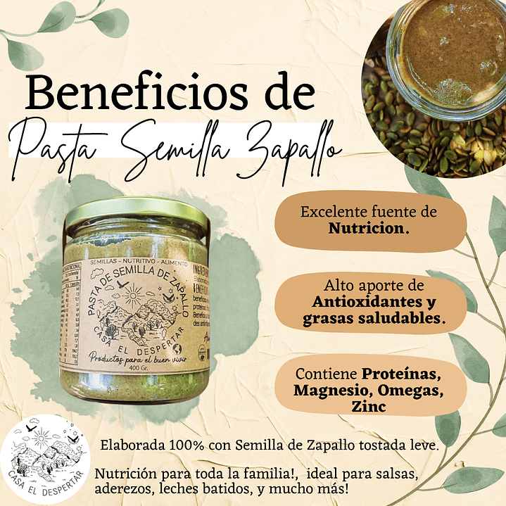Pasta de Semilla de Zapallo 400g 2