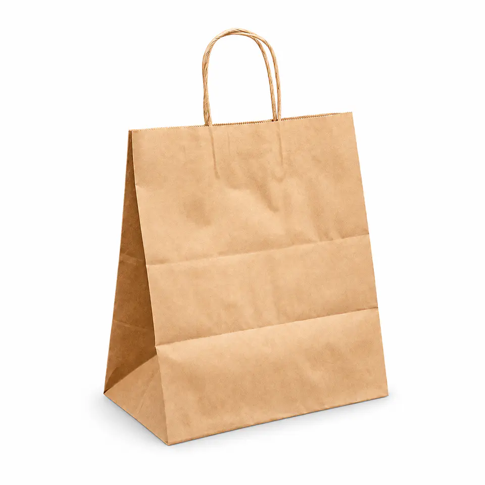 Bolsas Kraft con Manilla Torcida 27 × 16 × 29 cm (200 unidades) 1