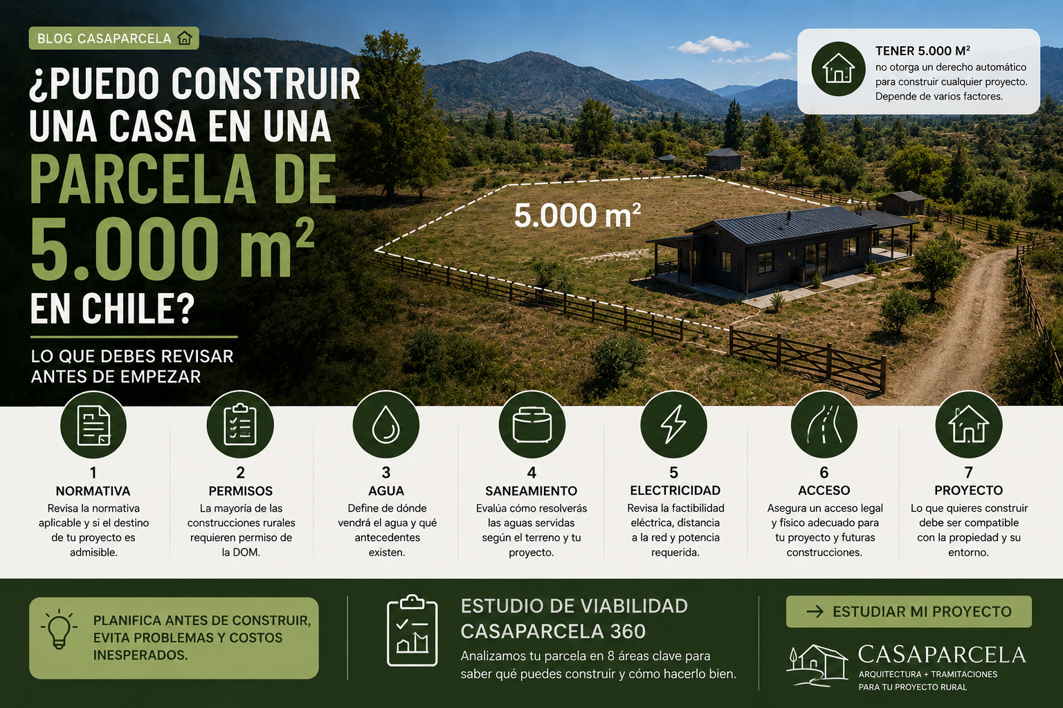 ¿Puedo construir una casa en una parcela de 5.000 m² en Chile? Lo que debes revisar antes de empezar