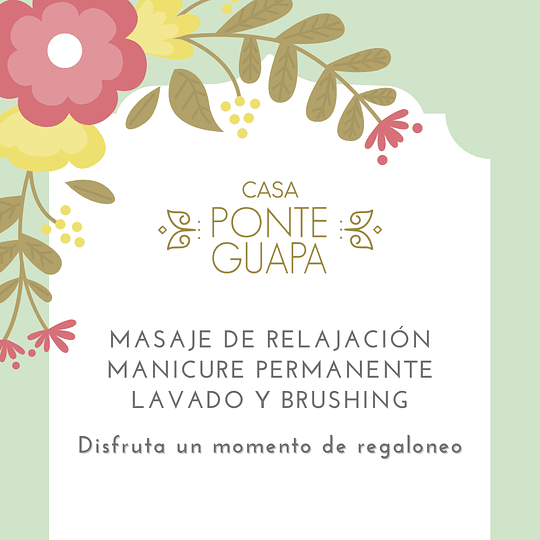 Masaje de Relajación + Manicure Permanente + Lavado y Brushing / Gift Card