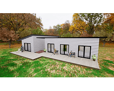 CASA 136M2 - (MODELO A) OBRA GRUESA HABITABLE PANEL SIP