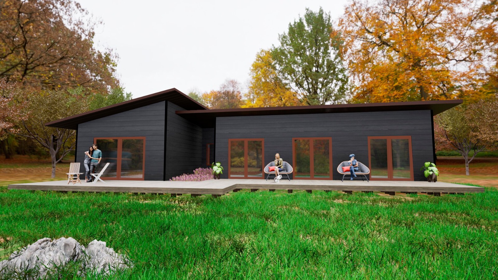 CASA 136M2 - (MODELO A) OBRA GRUESA HABITABLE PANEL SIP