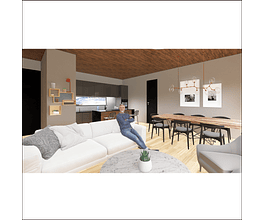 CASA 136M2 - (MODELO B) OBRA GRUESA HABITABLE PANEL SIP