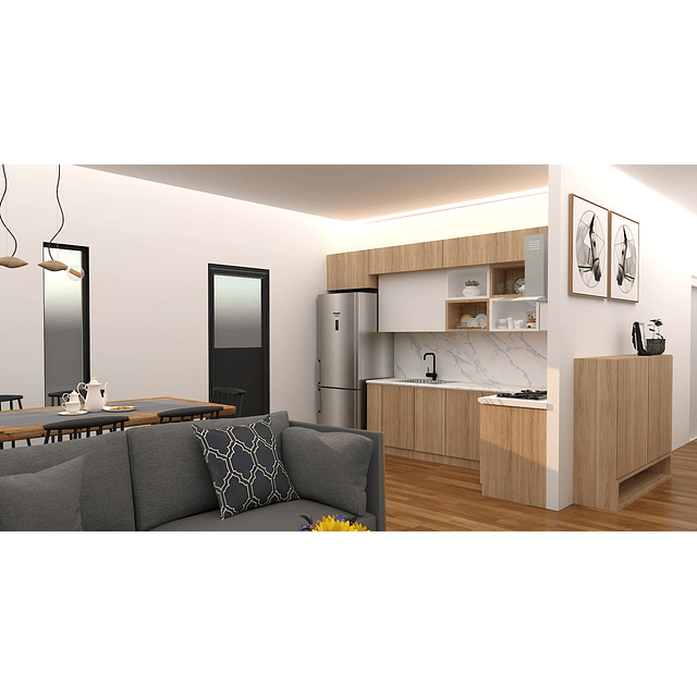 CASA 102M2 - (MODELO B) OBRA GRUESA HABITABLE PANEL SIP