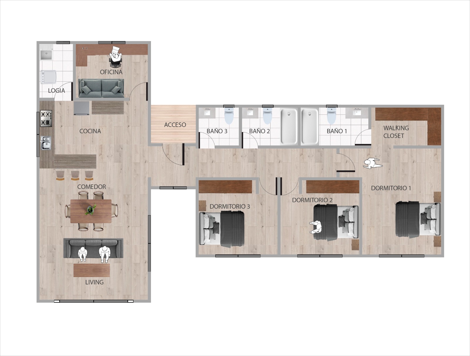 CASA 136M2 - (MODELO A) OBRA GRUESA HABITABLE PANEL SIP