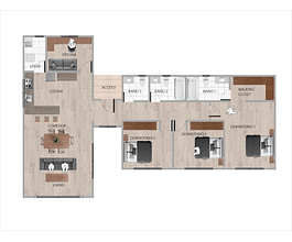 CASA 136M2 - (MODELO A) OBRA GRUESA HABITABLE PANEL SIP