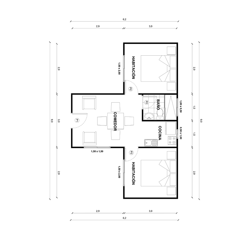 Casa Maullín 36 m² 2
