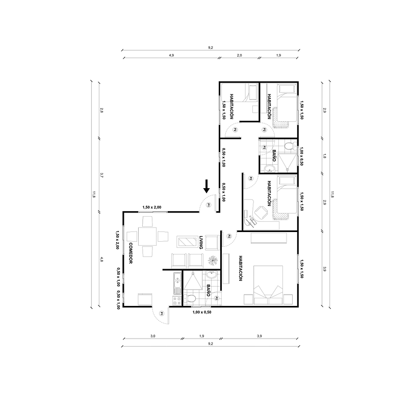 Casa Yelcho 72 m² 2