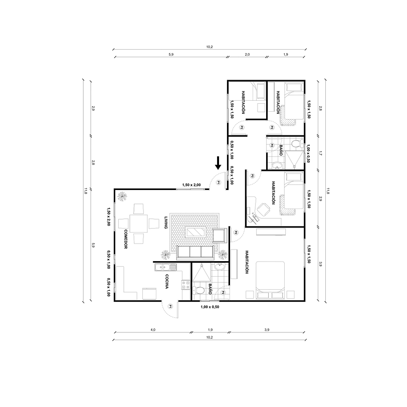 Casa Yelcho 83 m² 2