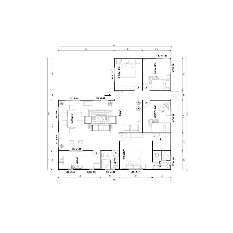 Casa Yelcho 117 m² 2