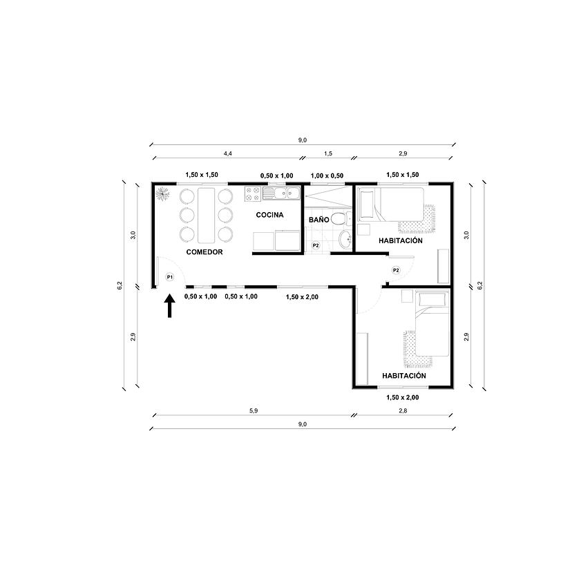 Casa Toltén 36 m² 2