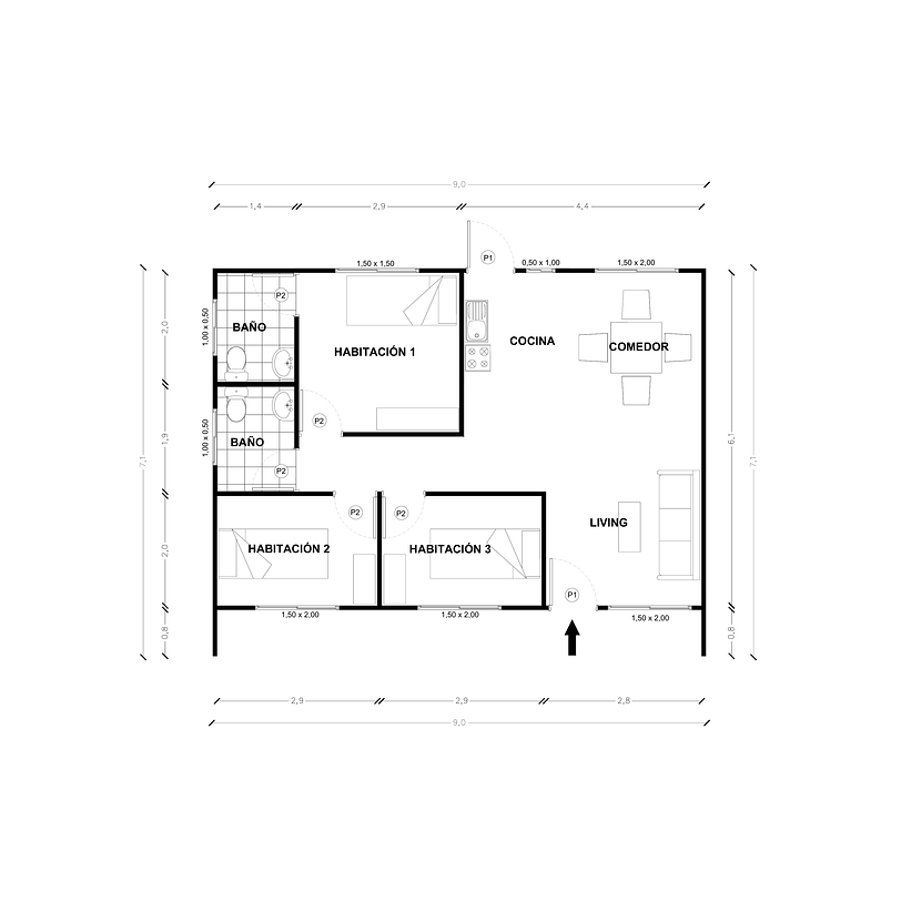 Casa Bio-Bio 63 m² 2