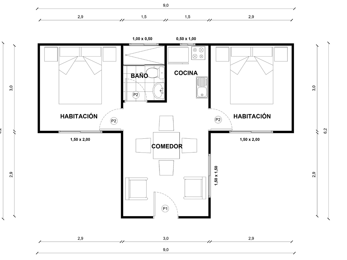Casa Maullín 36 m² 2