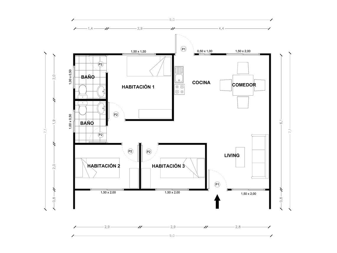 Casa Bio-Bio 63 m² 2