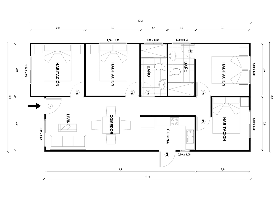 Casa Maipo 72 m² 2