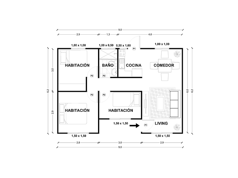Casa Elquí 54 m² 2