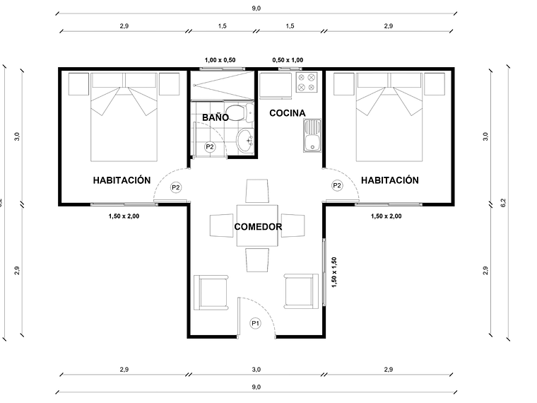 Casa Maullín 36 m² 2