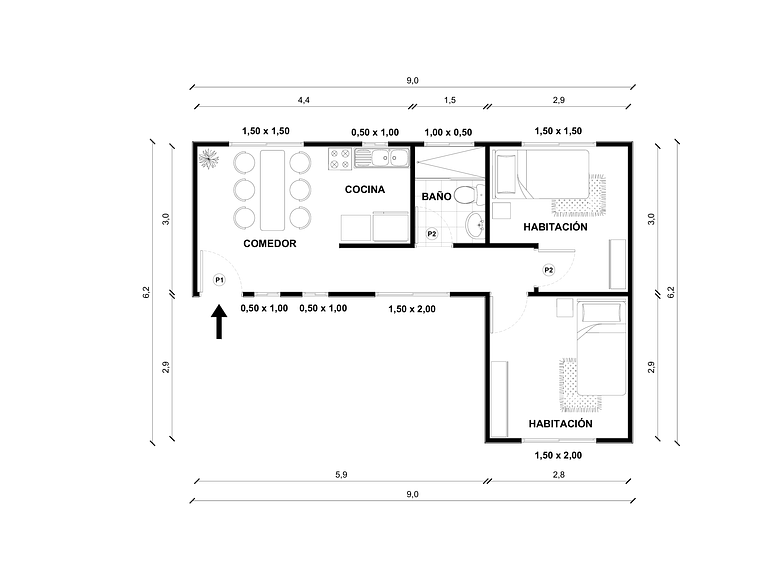 Casa Toltén 36 m² 2