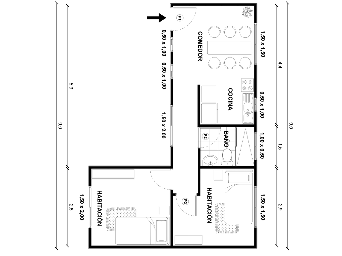 Casa Yelcho 36 m² 2