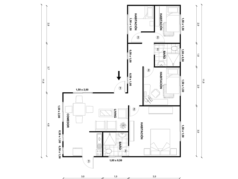Casa Yelcho 72 m² 2
