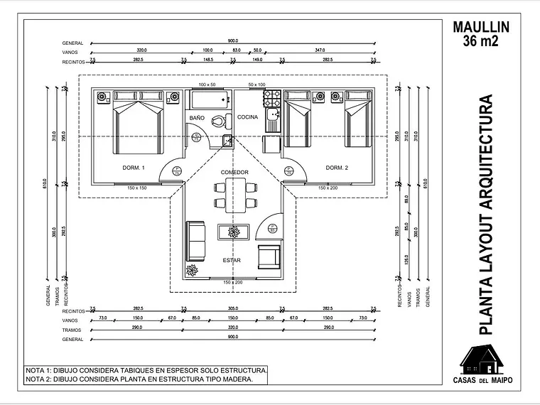 Casa Maullín 36 m² 2
