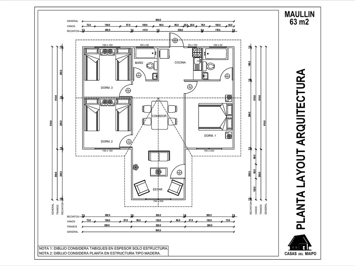 Casa Maullín 63 m² 2