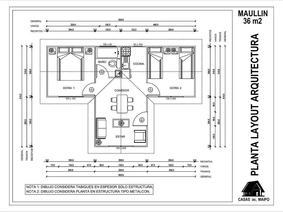 Casa Maullín 36 m² 2