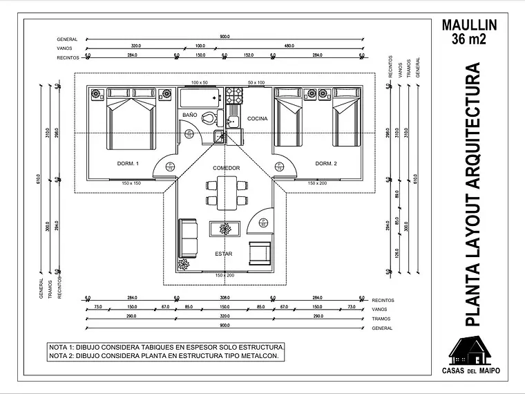 Casa Maullín 36 m² 2