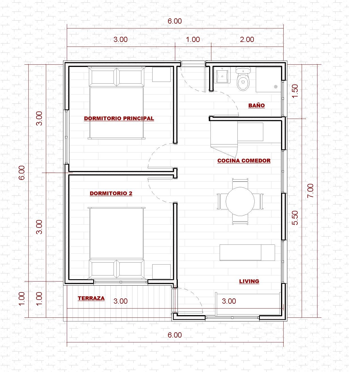 MODELO AVELLANA 42 mts2 2