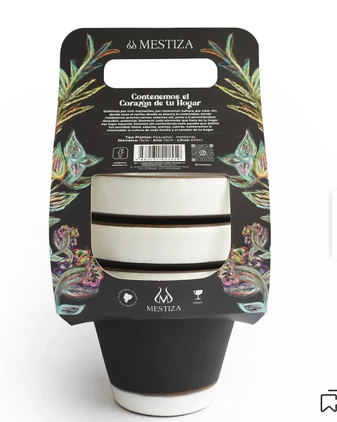 Maceta Pizarra Set mi Huerto 15 cm 3 un