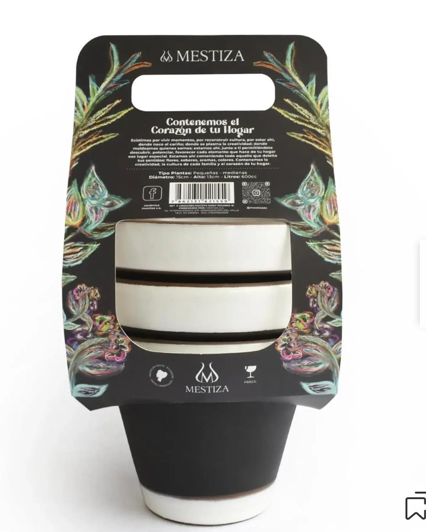 Maceta Pizarra Set mi Huerto 15 cm 3 un 1