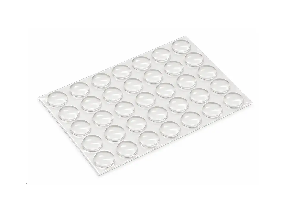 Tope Goma Transparente Autoadhesivo (100 unidades x hoja) 1