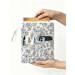 Funda Libro Tela (Flores Azules)
