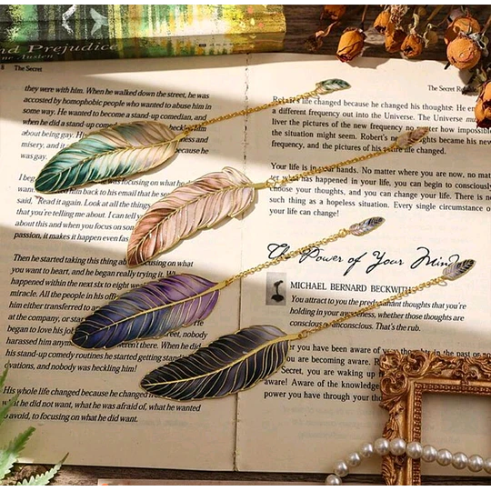 Marcapagina Metalico Plumas