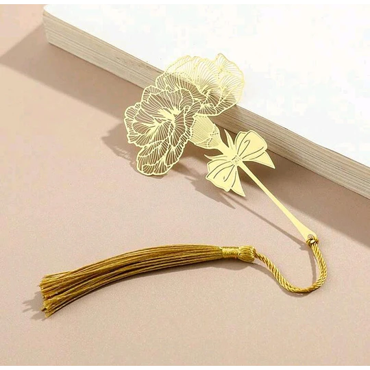 Marcapaginas Metalico Flores