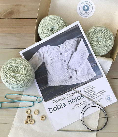 Kit de Tejido Doble Hojas Merino Superwash